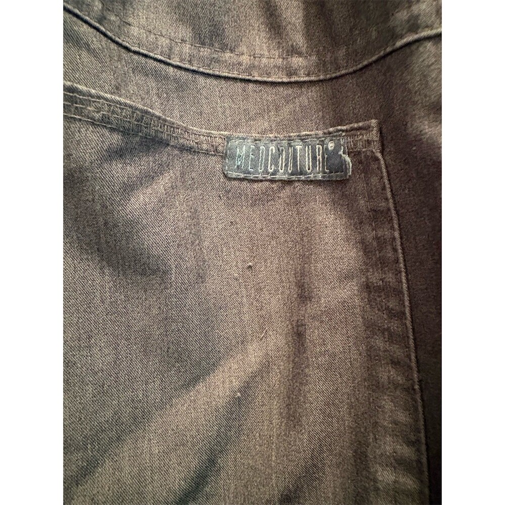 Med Couture Scrub Jogger Pants Womens XL Gray Drawstring Pockets Ribbed - Picture 6 of 11